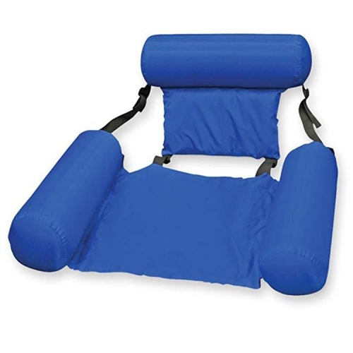 

Inflatable Hammock Foldable Dual-purpose Backrest Floating Drainage Upstream Pleasure Lounge Chair Floating Bed Sofa, Style:Without Foam Board(Sapphire Blue)