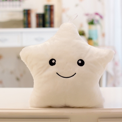 

Colorful Stars Christmas Toys Light Plush Pillow(White)