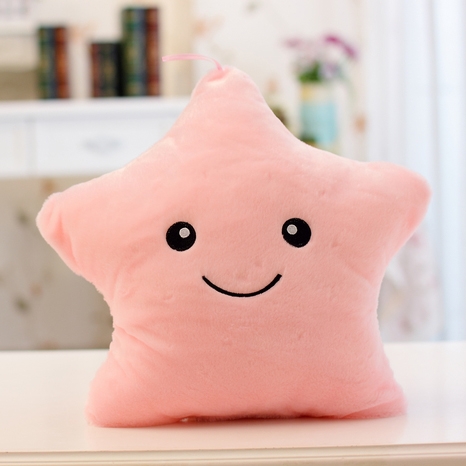 

Colorful Stars Christmas Toys Light Plush Pillow(Pink)