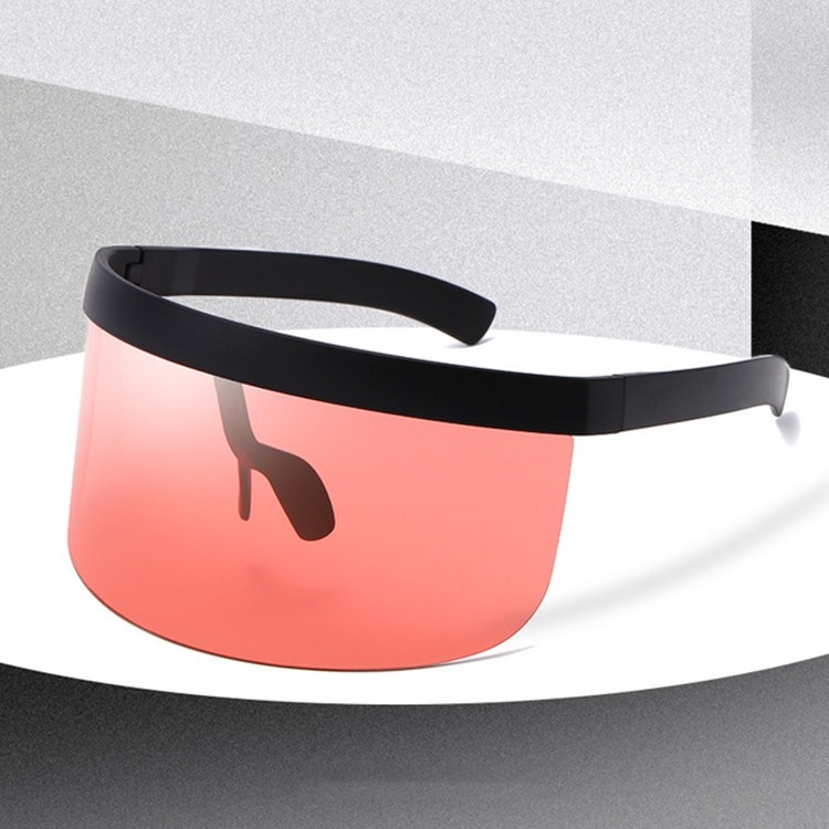 

Anti-peeping Sun Mirror Integrated Anti-foam Sunscreen Mask, Color:Black Frame Red