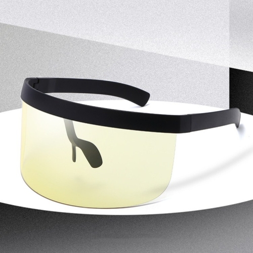 

Anti-peeping Sun Mirror Integrated Anti-foam Sunscreen Mask, Color:Black Frame Yellow