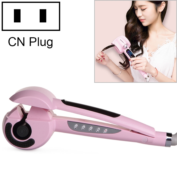 

Automatic Titanium Curling Irons Hair Styler tools Dual voltage with LCD screen display(LED Pink)