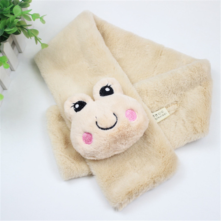 

Winter Children Cartoon Animal Plush Warm Scarf, Size:75cm(Khaki Frog)