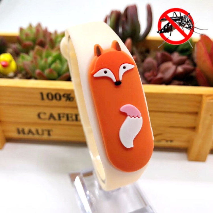 

4 PCS Outdoor Children Cartoon Silicone Animal Mosquito Repellent Bracelet, Style:Fox