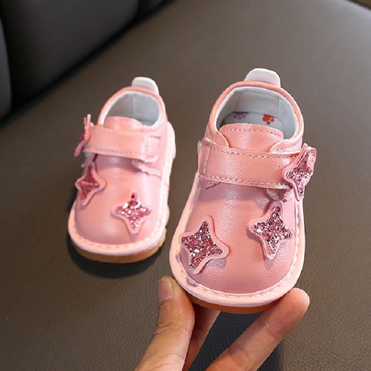 

Baby Soft Bottom Shoes Girls Spring and Autumn Leather Single Shoes Princess Shoes, Size:19Yards(Pink)