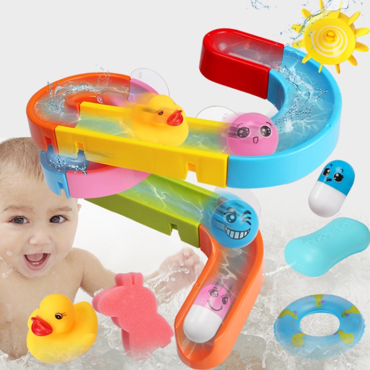 

Baby Shower Sprinkling Water Track Assembly Slippery Music Bath Toys(836-2)