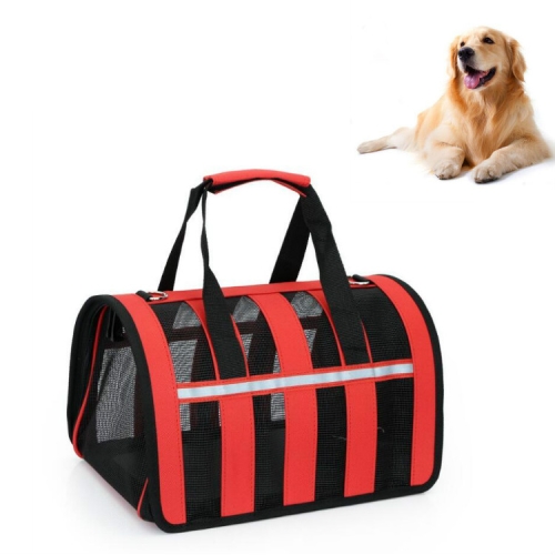 

Foldable Mesh Breathable Pets Go Out Portable Diagonal Carrying Bag, Size:S(Red)