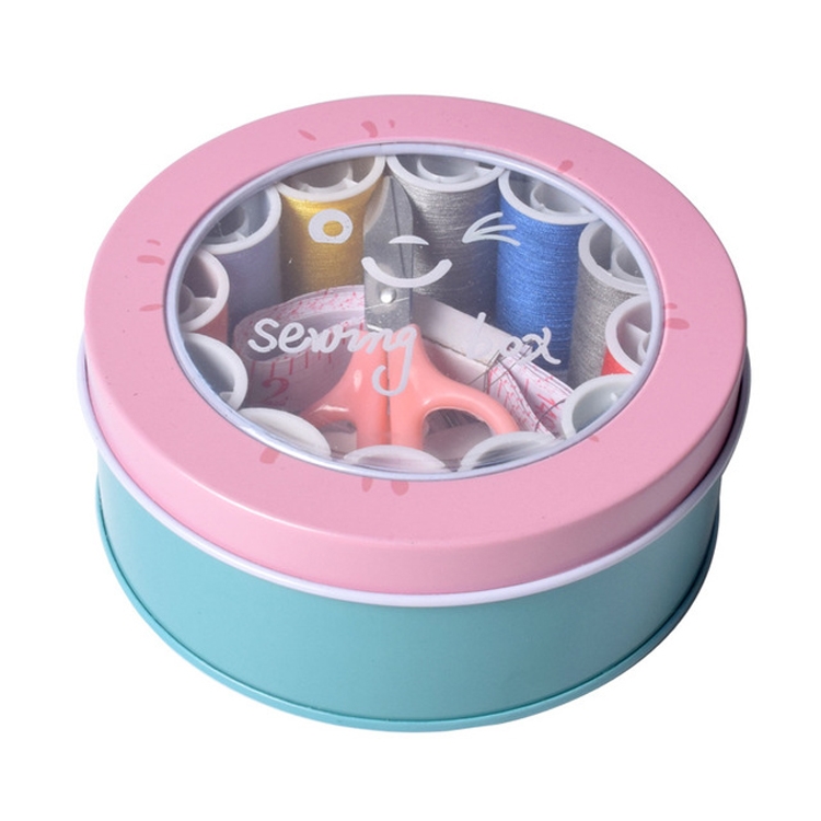 

Sewing Tools Round Sewing Iron Box Set(Pink)