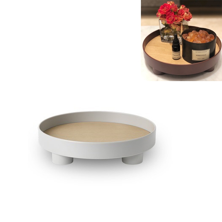 

Multifunctional Storage Fruit Tray Cup Perfume Debris Desktop Decoration Plate Tray(Gray)