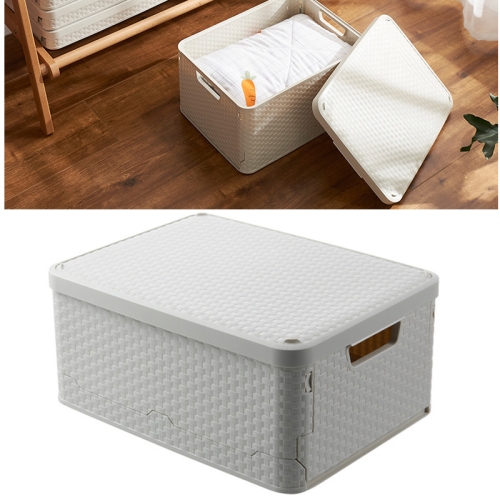 

Collapsible Finishing Dormitory Wardrobe Plastic Storage Box with Cover Lip, Size:S 43.8x33x20cm