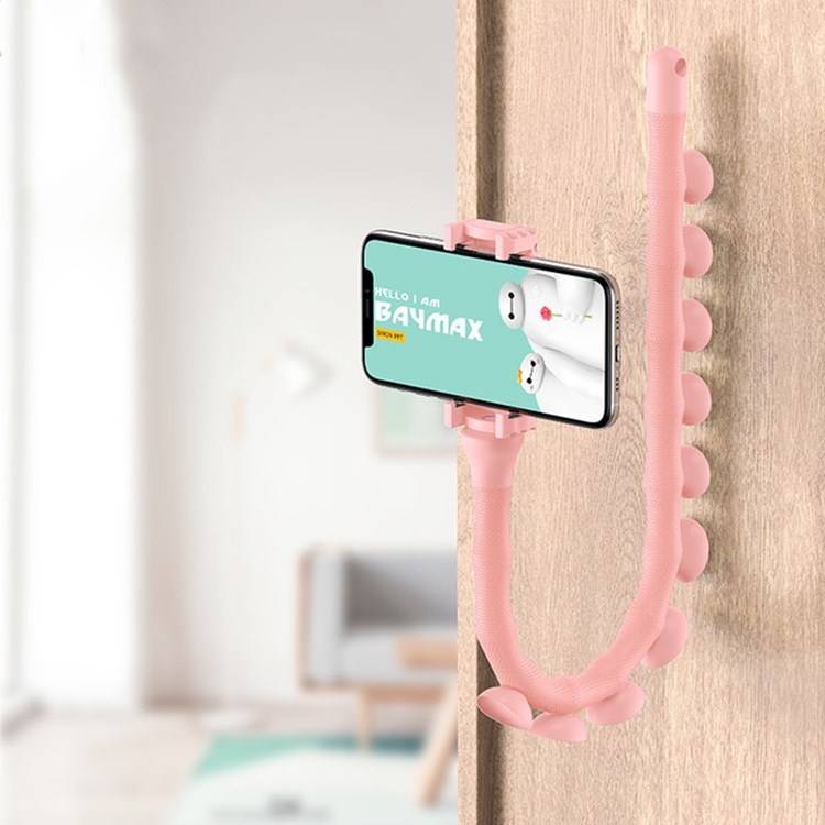 

Caterpillar Lazy Bracket Octopus Multifunctional Silicone Suction Cup Bracket(Pink)