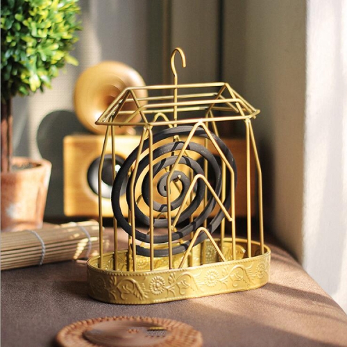 

Creative House Mosquito Coil Tray Iron Exquisite Mosquito Coil Frame(Gold)