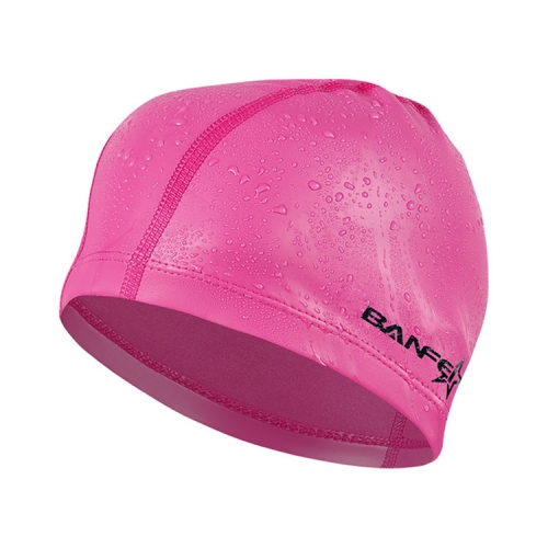 

Adult Unisex PU Coated Comfortable Waterproof Swimming Cap(Rose Red)