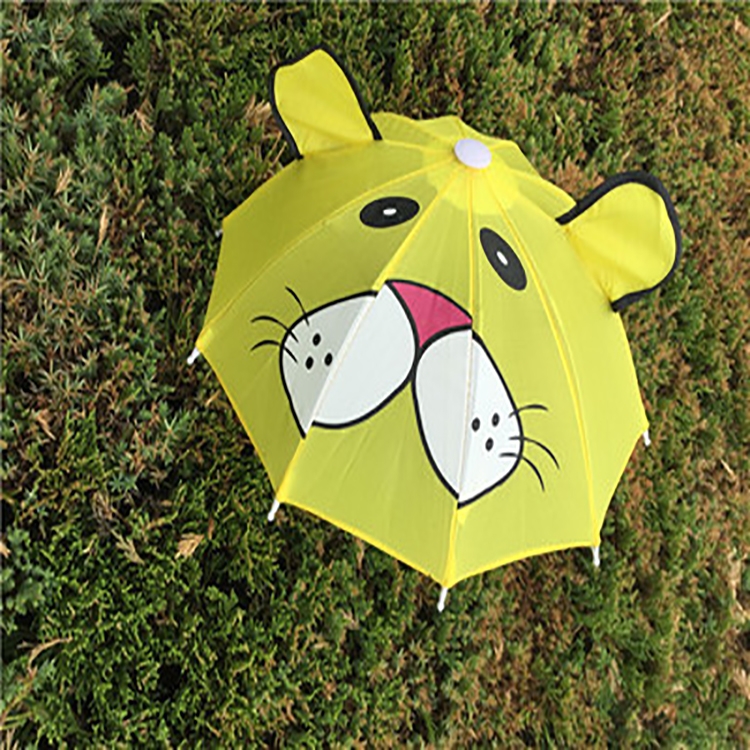 

5 PCS Cute Cartoon Children Umbrella Creative Long Handle Animal Umbrella(Yellow)