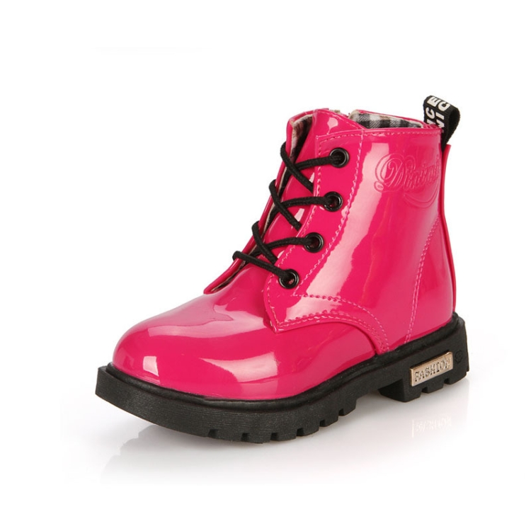 

Kids Shoes PU Leather Lace Up High Children Sneakers Autumn Winter Children Shoes Cloth Shoes, Shoe Size:32(Rose)