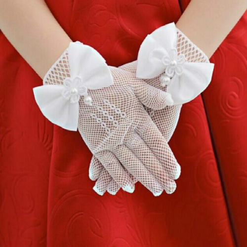 girls wedding gloves