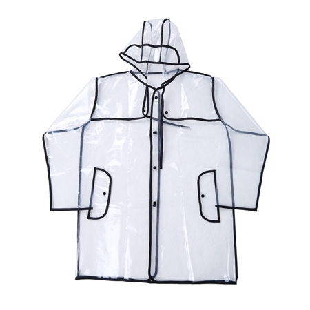 

Outdoor Travel Transparent Rain Coat PVCWaterproof Raincoat(Black)