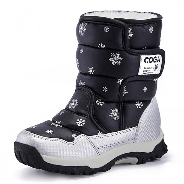 

Girls Shoes Winter Boots Fashion Plush Kids Shoes Water-Proof Students Sneakers Children Boots, Size:31(Black)