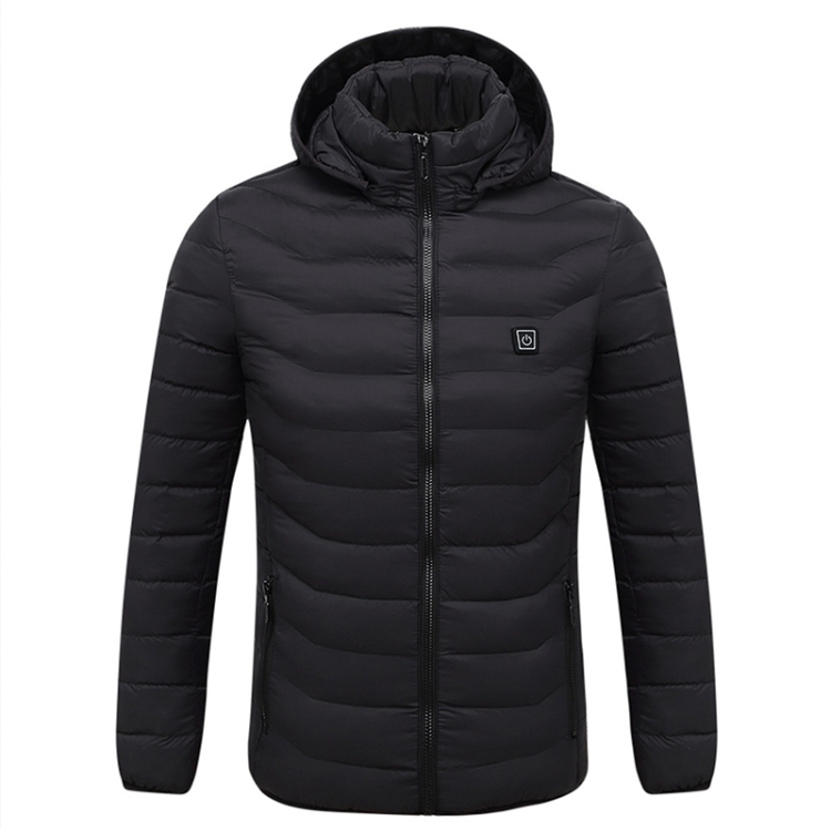 

Winter Smart Electric Heating Hooded Jacket, Size:XXXXL(Black)