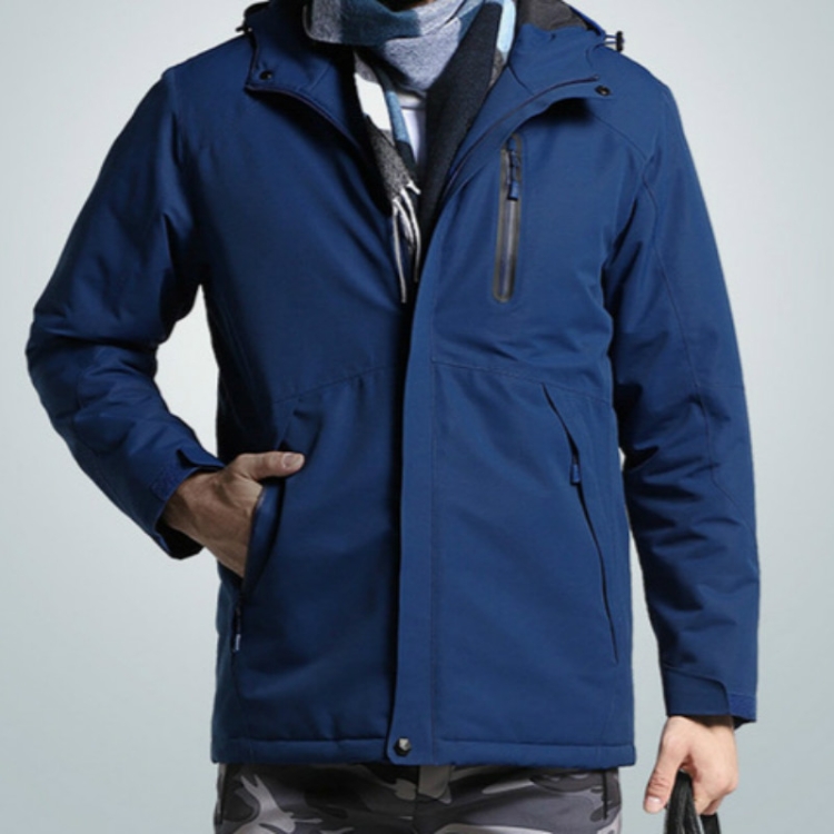 

Autumn and Winter Men and Women Smart Heating Jacket Carbon Fiber Heating Travel Jacket, Size:M(Men Blue)