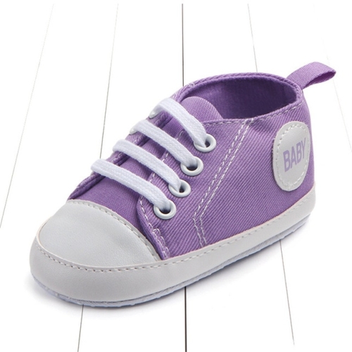 

3 Pairs Canvas Classic Sports Sneakers Newborn Baby Boys Girls First Walkers Shoes Infant Toddler Soft Sole Anti-slip Baby Shoes, Baby Age:0-6 Months(Purple Baby)