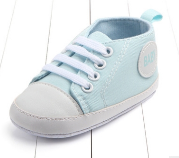 light blue baby shoes