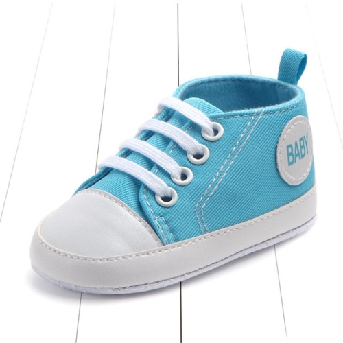 

3 Pairs Canvas Classic Sports Sneakers Newborn Baby Boys Girls First Walkers Shoes Infant Toddler Soft Sole Anti-slip Baby Shoes, Baby Age:13-18 Months(Skyblue Baby)