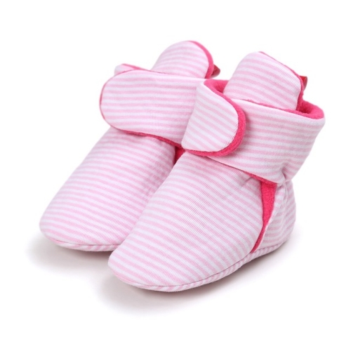 

Unisex Baby Newborn Faux Fleece Shoes Winter Warm Infant Toddler Crib Shoes, Size:12cm(Pink Strips)