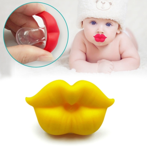 

3 PCS Newborn Pacifier Red Lips Dummy Pacifiers Funny Silicone Baby Nipples Teether Soothers Pacifier(Yellow)