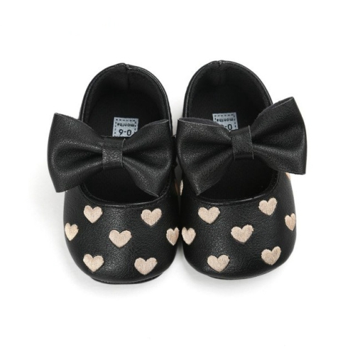 

PU Leather Moccasins Shoes Bow Fringe Soft Soled Non-slip Footwear Crib Baby Girl Shoes(Black)