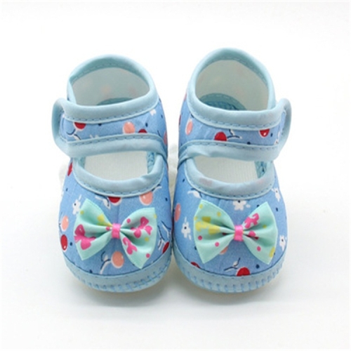 

3 PCS Baby Infant Shoes Girls Dot Lace Soft Sole Prewalker Warm Casual Flats Shoes, Size:12 size(Butterfly Blue)