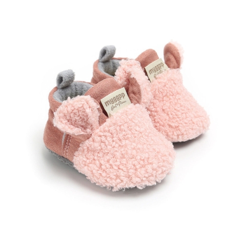 

Toddler Girl snow Boots Shoes Newborn Baby Autumn Winter Cotton Warm Soft Sole Plush Prewalker, Size:10.6cm(Pink)