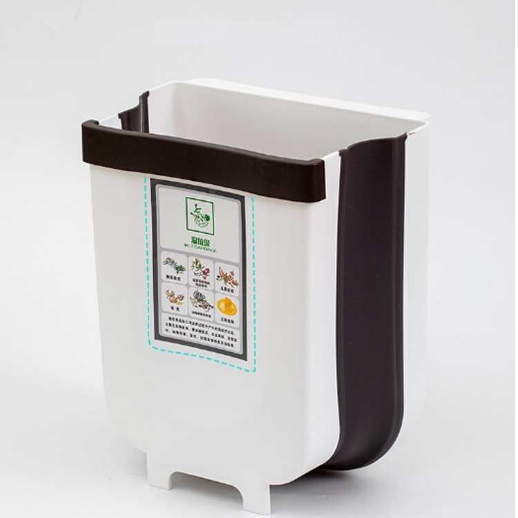 

Foldable Hanging Kitchen Trash Can, Size:24x6x21cm(White)