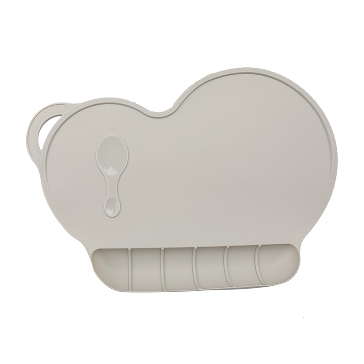 

Sucker Slip-resistant Baby Silicone Bowl Waterproof Kid Dinner Plate Tableware(Gray)