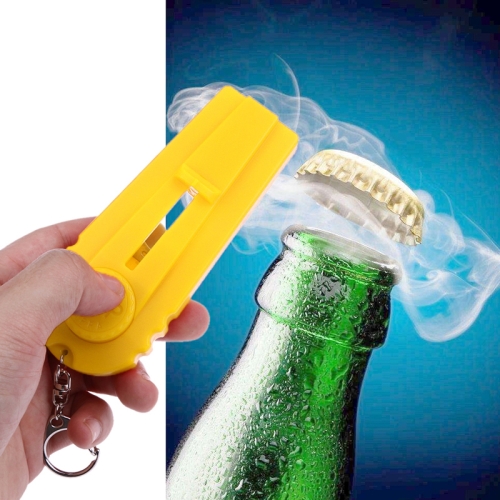 

Launcher Beer Bottle Opener Shooting Flying keychain Ring(Yellow)