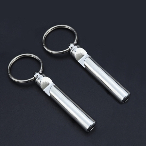 

2 PCS Metal Whistle Bottle Opener Keychain Creative Multifunctional Key Ring Pendant, Color:Silver