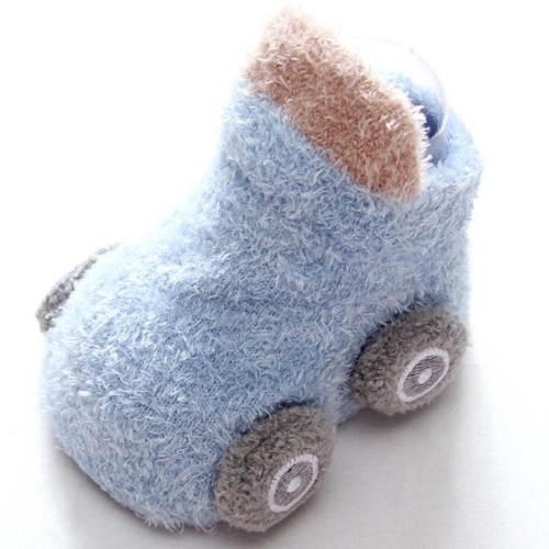 

Autumn/Winter Warm Cartoon Car Baby Non-slip Glue Baby Toddler Socks, Size:S(Blue)