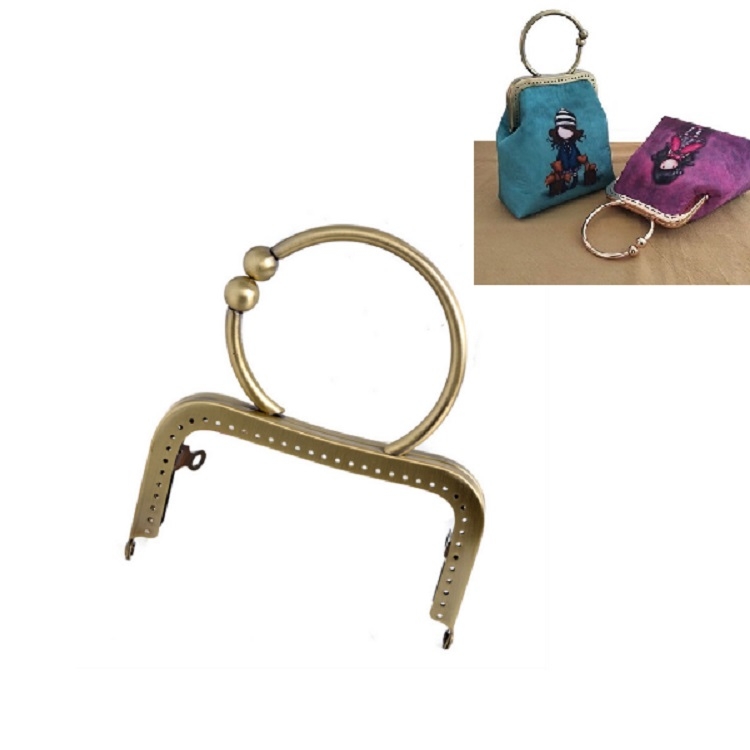 

Square Frame Handbag Purse Metal Handle Accessories