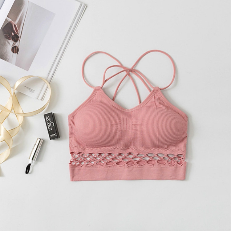 

Sporty Style Bandage Design Sexy Bra Women Wrapped Chest, Size:One Size(Pink)