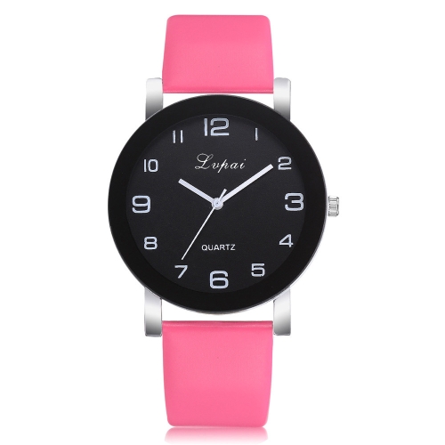 

Lvpai P383 Black Dial Number Quartz Watch(Pink)