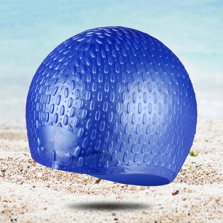 

Larger Version Water Drop Shape Silicone Swimming Cap(Blue)