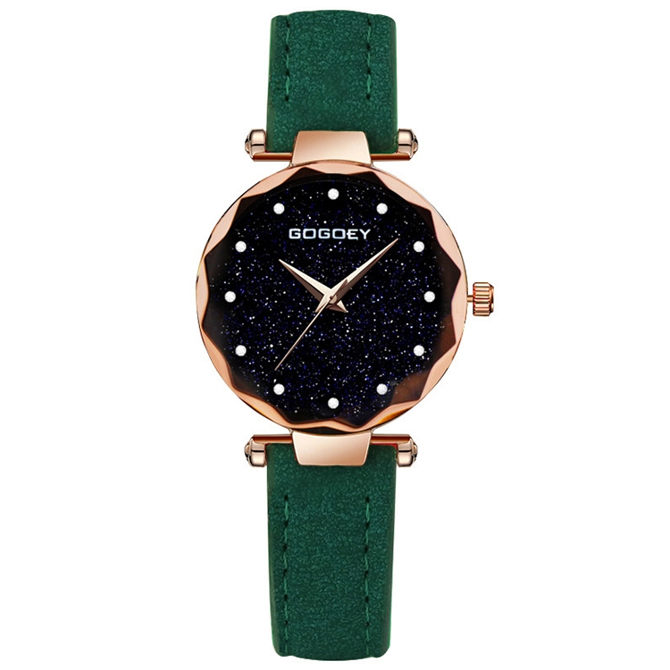 

GOGOEY Rectangle Dial Drill Simple Scrub Soft Belt Watch(Green )
