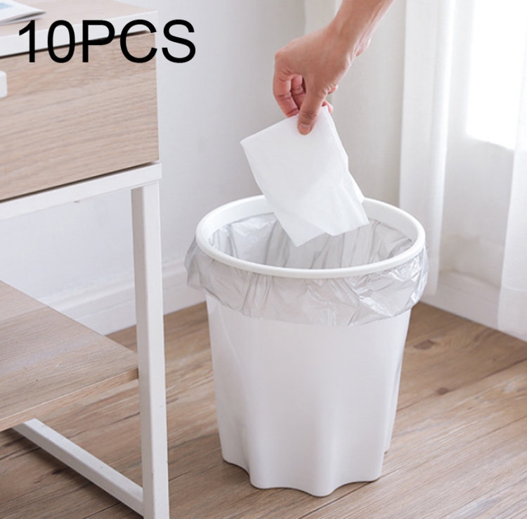 

10 PCS Multi-purpose Uncover Plastic Trash Can for Kitchen in Home Living Room with Press-Ring, Size:S 11.5x15x16.5cm