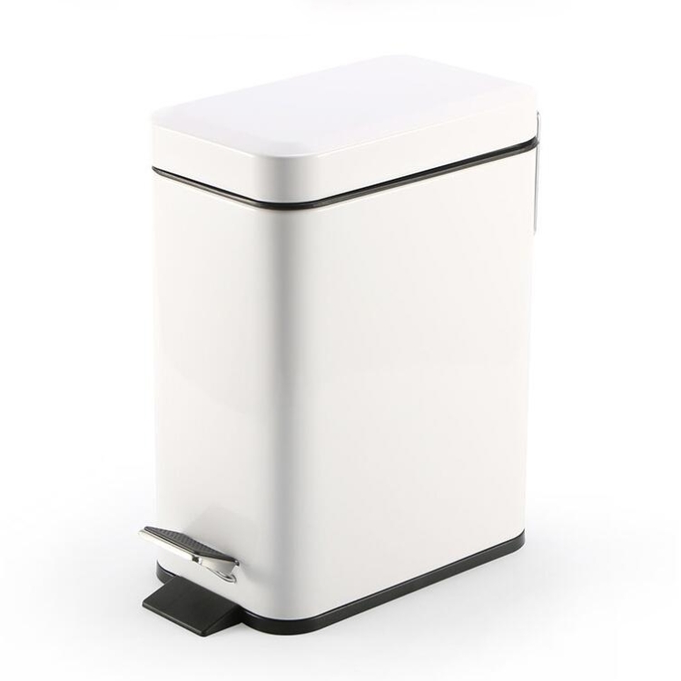 

Household Stainless Steel Foot Pedal Small Rectangular Trash Can(White)