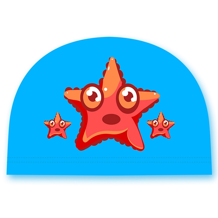 

Children Waterproof PU Coated Breathable Sunscreen Swimming Cap(Blue Starfish)