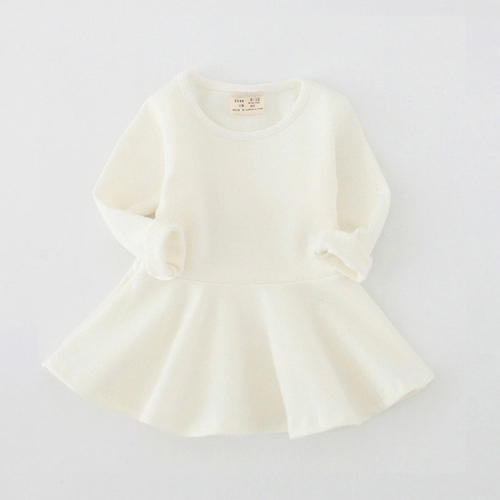 

Spring and Autumn Female Babies Cotton Sanded Lotus Leaf Large Swing Skirt Dress, Kid Size:80 Yards(Creamy-White)