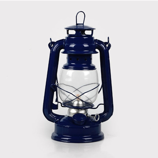 

Retro Nostalgic Wrought Iron Portable Putdoor Tent Camping Light(Dark Blue)