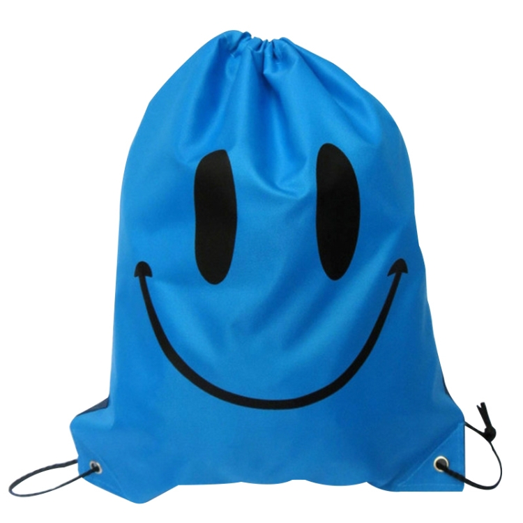 

10 PCS Smile Backpack Drawstring Waterproof Bag(Blue)