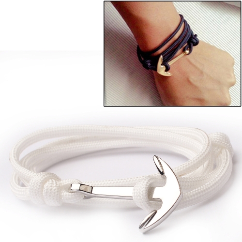 

Alloy Anchor Charm Multilayer Leather Friendship Bracelets (White)
