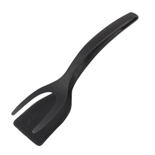 

2 PCS 2 in 1 Silicone Omelette Toast Spatula Spoon(Black)